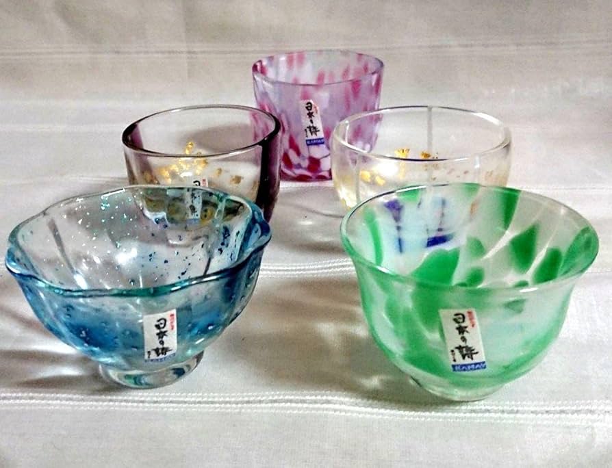 Amazon.co.jp: カメイガラス 日本の詩 びいどろ 金箔 菊花 お